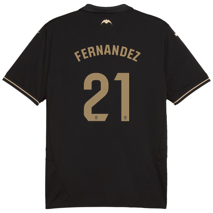 Enfant Maillot Estela Fernández #21 Noir Tenues Extérieur 2024/25 T-Shirt Belgique