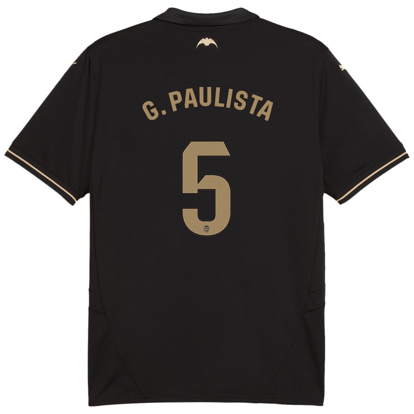 Enfant Maillot Gabriel Paulista #5 Noir Tenues Extérieur 2024/25 T-Shirt Belgique