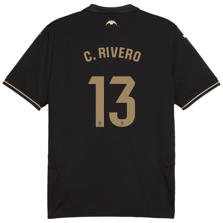 Enfant Maillot Cristian Rivero #13 Noir Tenues Extérieur 2024/25 T-Shirt Belgique