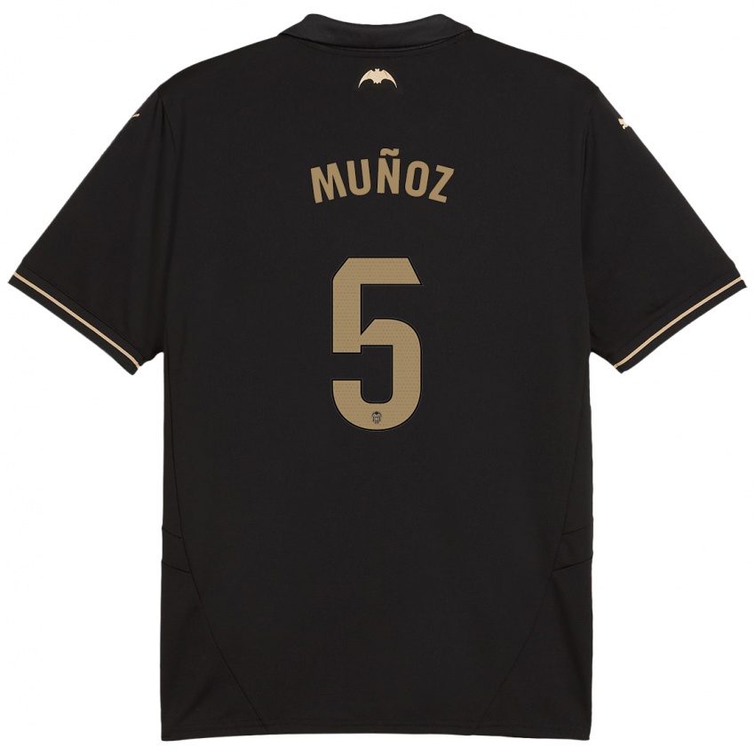 Kinder Iván Muñoz #5 Schwarz Auswärtstrikot Trikot 2024/25 T-Shirt Belgien