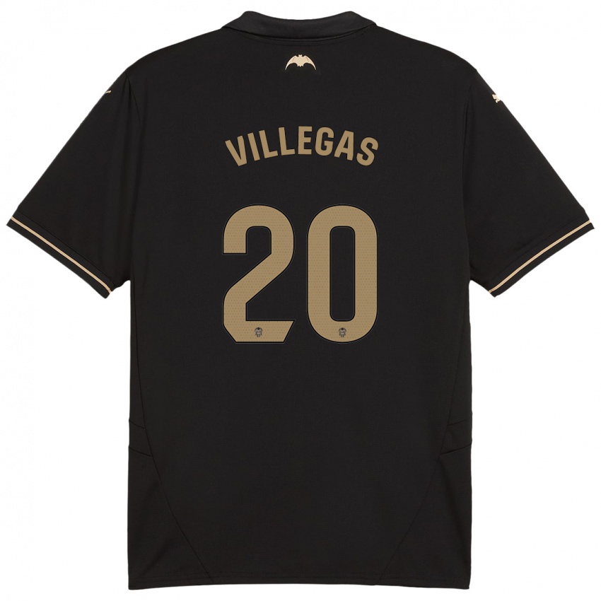 Enfant Maillot Noelia Villegas #20 Noir Tenues Extérieur 2024/25 T-Shirt Belgique