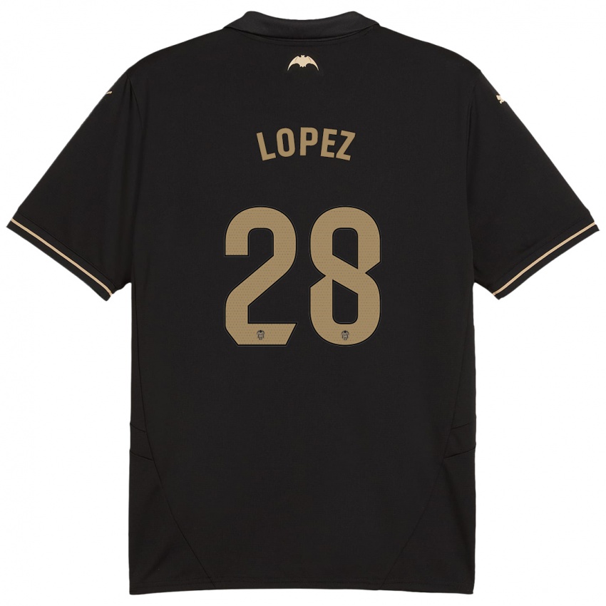 Enfant Maillot Saray Lopez #28 Noir Tenues Extérieur 2024/25 T-Shirt Belgique