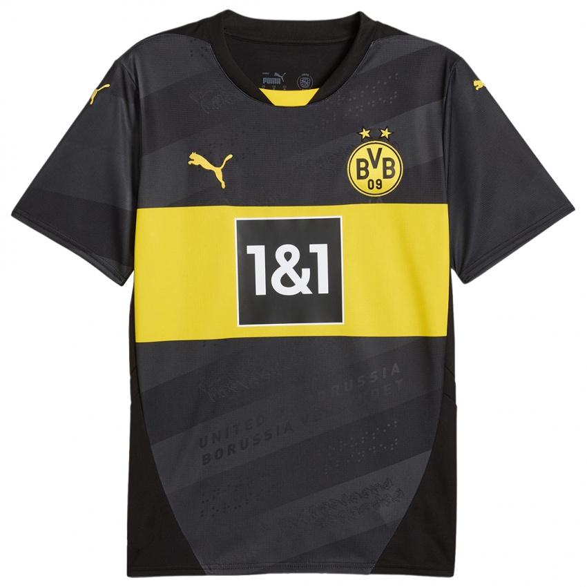 Kinderen Nico Adamczyk #23 Zwart Geel Uitshirt Uittenue 2024/25 T-Shirt België