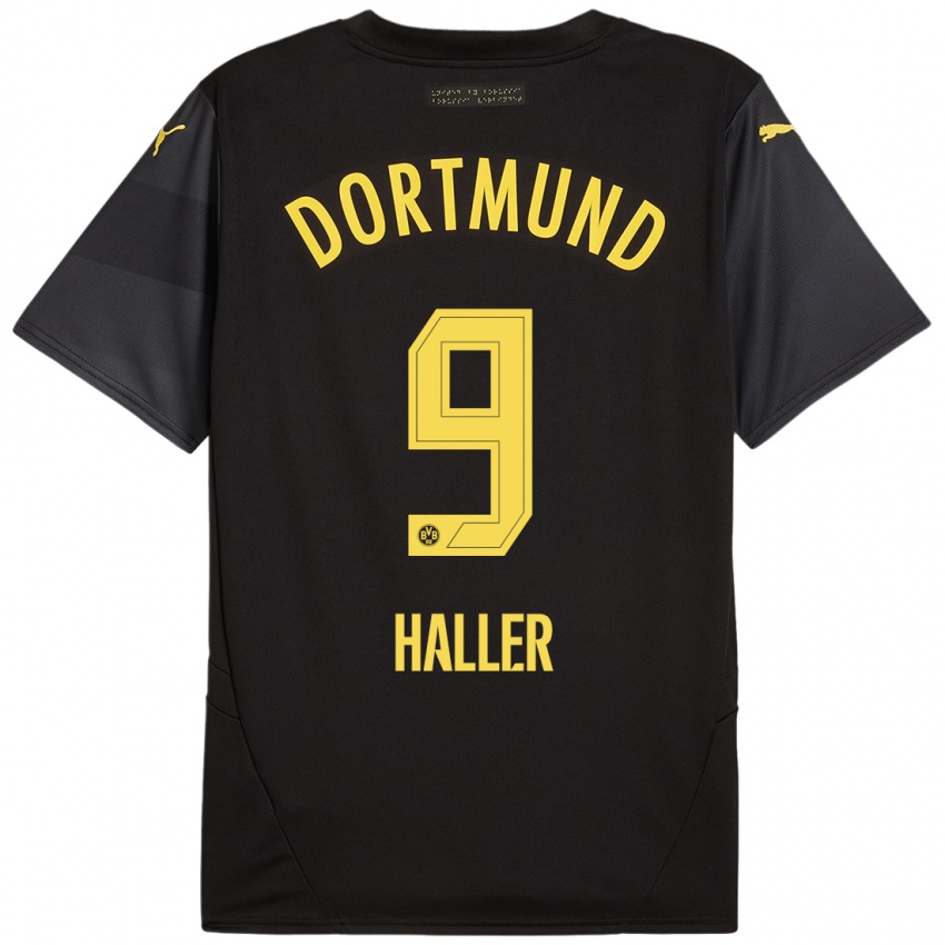 Enfant Maillot Sebastien Haller #9 Noir Jaune Tenues Extérieur 2024/25 T-Shirt Belgique