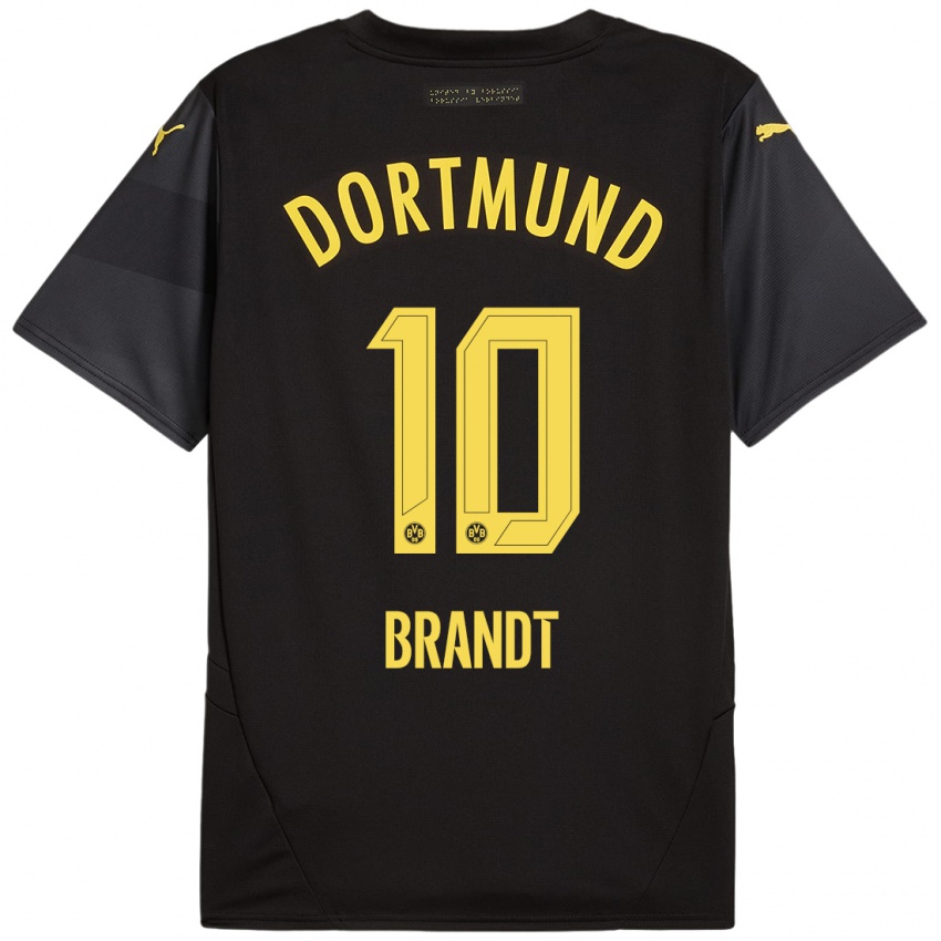 Enfant Maillot Julian Brandt #10 Noir Jaune Tenues Extérieur 2024/25 T-Shirt Belgique