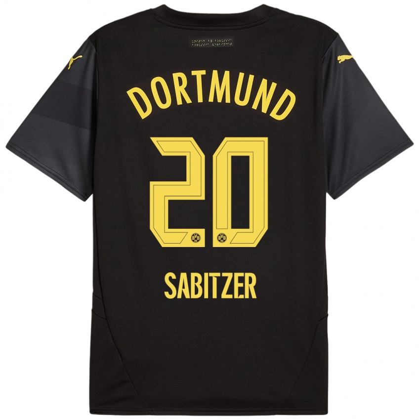 Enfant Maillot Marcel Sabitzer #20 Noir Jaune Tenues Extérieur 2024/25 T-Shirt Belgique