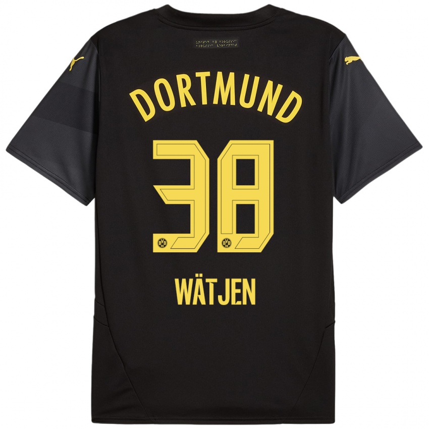 Enfant Maillot Kjell Wätjen #38 Noir Jaune Tenues Extérieur 2024/25 T-Shirt Belgique