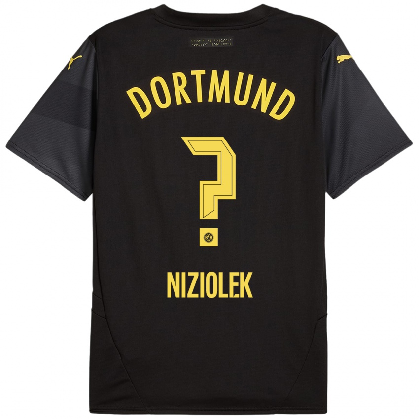 Enfant Maillot Alex Niziolek #0 Noir Jaune Tenues Extérieur 2024/25 T-Shirt Belgique