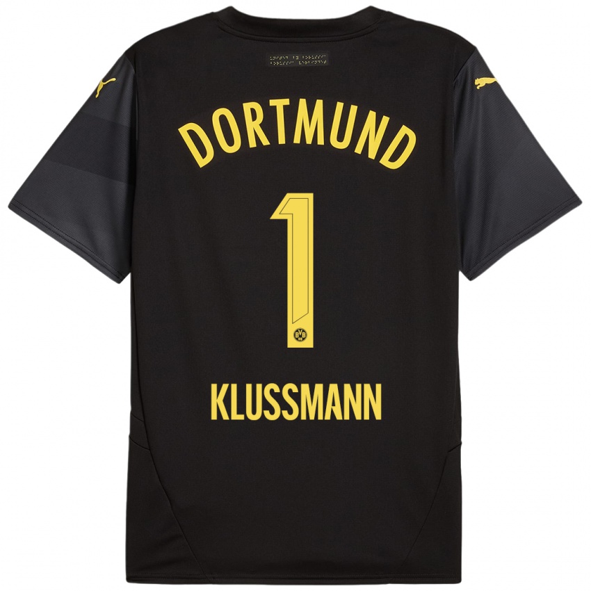 Enfant Maillot Leon Klußmann #1 Noir Jaune Tenues Extérieur 2024/25 T-Shirt Belgique