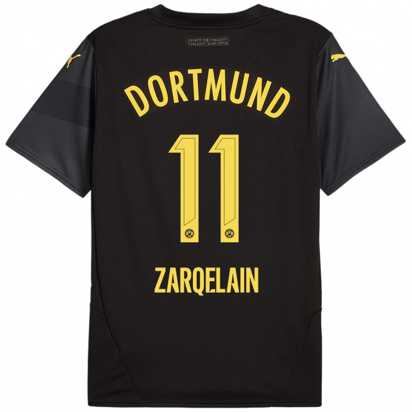 Enfant Maillot Fadi Zarqelain #11 Noir Jaune Tenues Extérieur 2024/25 T-Shirt Belgique