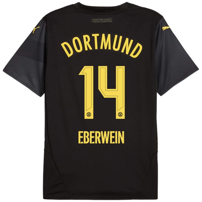 Enfant Maillot Michael Eberwein #14 Noir Jaune Tenues Extérieur 2024/25 T-Shirt Belgique