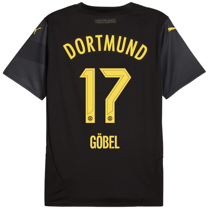 Enfant Maillot Patrick Göbel #17 Noir Jaune Tenues Extérieur 2024/25 T-Shirt Belgique