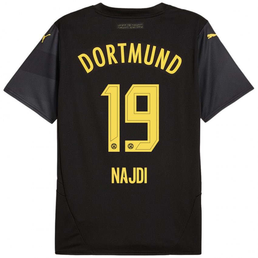 Enfant Maillot Ahmad Najdi #19 Noir Jaune Tenues Extérieur 2024/25 T-Shirt Belgique