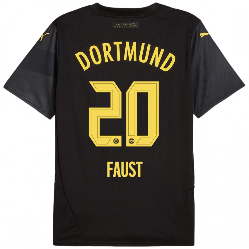 Enfant Maillot Tom Faust #20 Noir Jaune Tenues Extérieur 2024/25 T-Shirt Belgique