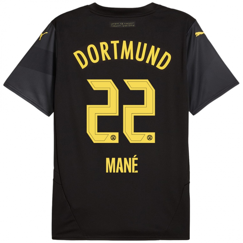 Enfant Maillot Filippo Mané #22 Noir Jaune Tenues Extérieur 2024/25 T-Shirt Belgique