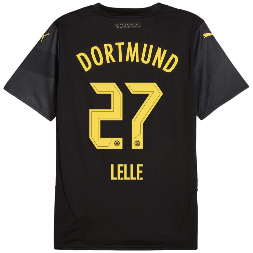 Enfant Maillot David Lelle #27 Noir Jaune Tenues Extérieur 2024/25 T-Shirt Belgique