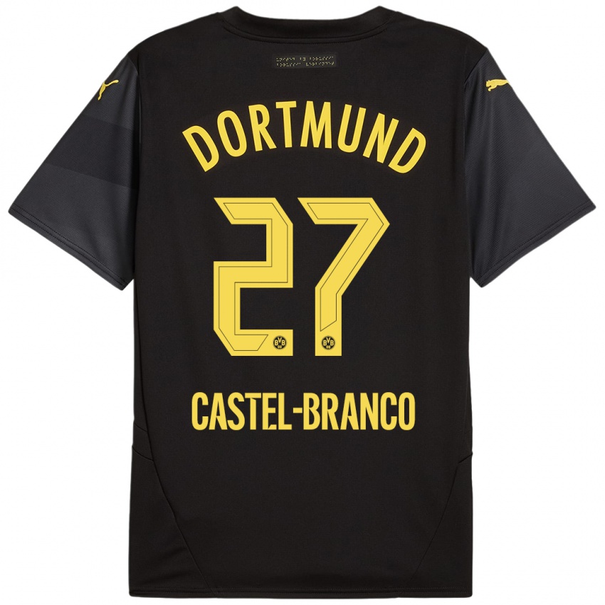 Enfant Maillot Diego Castel-Branco #27 Noir Jaune Tenues Extérieur 2024/25 T-Shirt Belgique