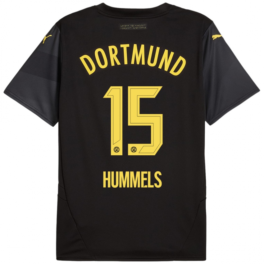 Enfant Maillot Mats Hummels #15 Noir Jaune Tenues Extérieur 2024/25 T-Shirt Belgique