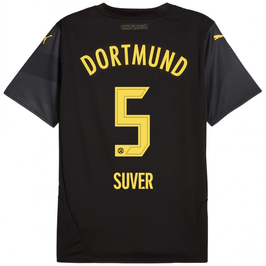 Enfant Maillot Mario Suver #5 Noir Jaune Tenues Extérieur 2024/25 T-Shirt Belgique