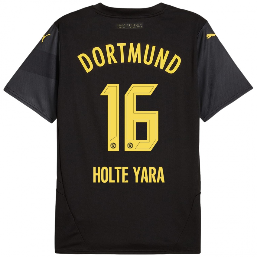 Enfant Maillot Ten Holte Yara #16 Noir Jaune Tenues Extérieur 2024/25 T-Shirt Belgique