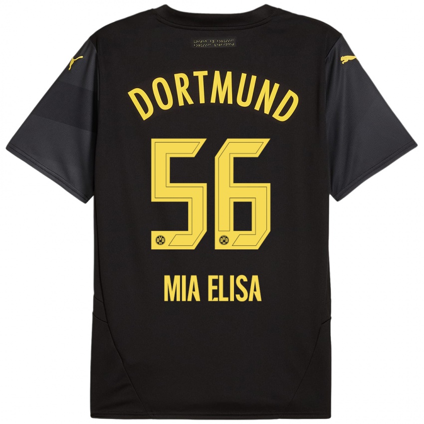 Enfant Maillot Bomnuter Mia Elisa #56 Noir Jaune Tenues Extérieur 2024/25 T-Shirt Belgique