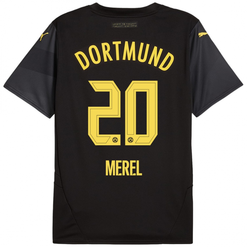 Enfant Maillot Freriks Merel #20 Noir Jaune Tenues Extérieur 2024/25 T-Shirt Belgique