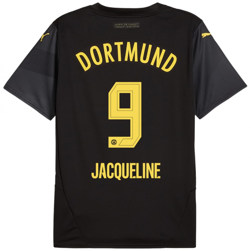 Enfant Maillot Moreno Jacqueline #9 Noir Jaune Tenues Extérieur 2024/25 T-Shirt Belgique