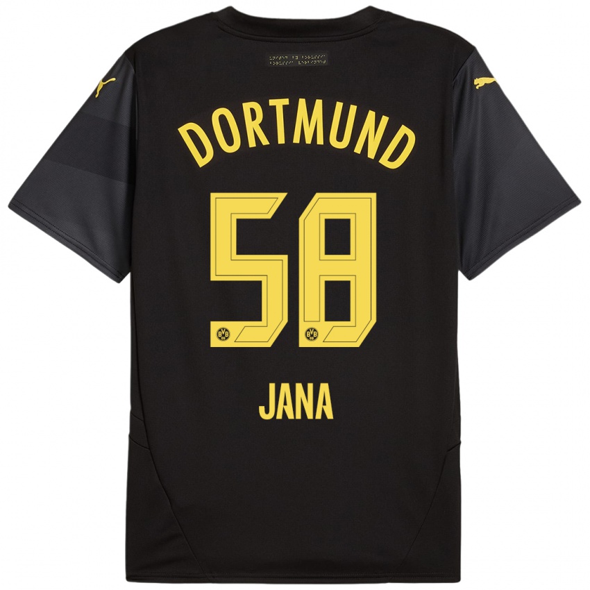 Enfant Maillot Nordberg Jana #58 Noir Jaune Tenues Extérieur 2024/25 T-Shirt Belgique