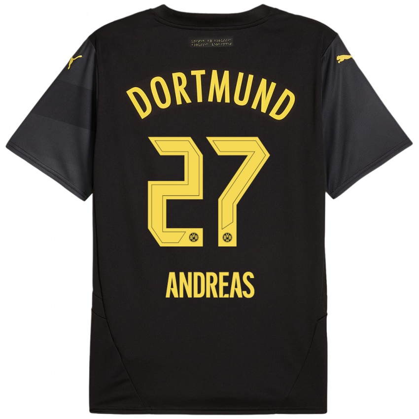 Enfant Maillot Kuno Andreas #27 Noir Jaune Tenues Extérieur 2024/25 T-Shirt Belgique