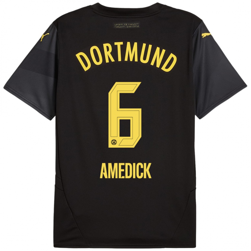 Enfant Maillot Maik Amedick #6 Noir Jaune Tenues Extérieur 2024/25 T-Shirt Belgique