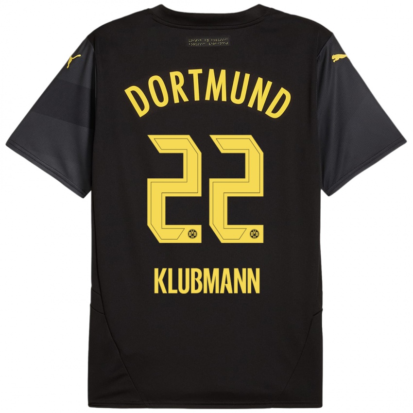 Enfant Maillot Leon Klubmann #22 Noir Jaune Tenues Extérieur 2024/25 T-Shirt Belgique