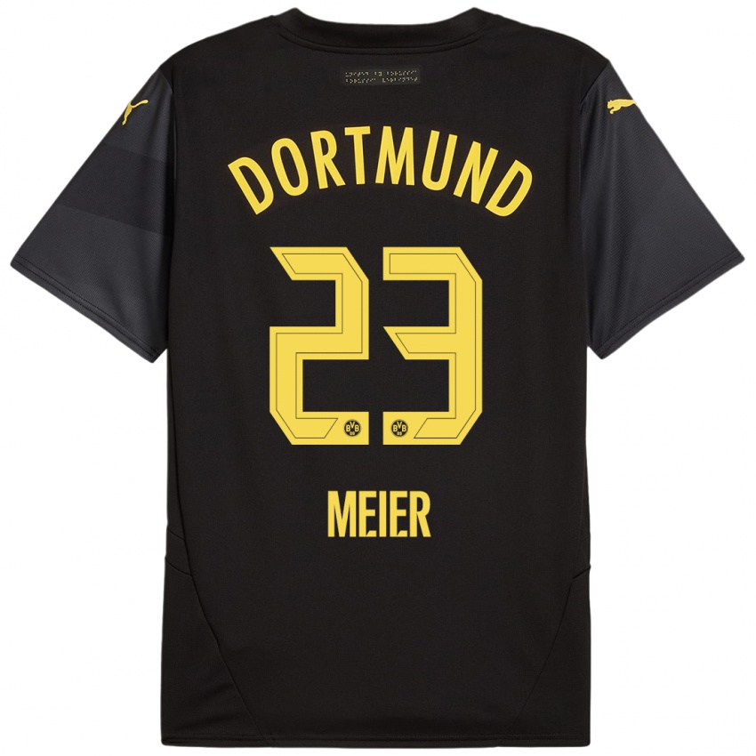 Enfant Maillot Maximilian Meier #23 Noir Jaune Tenues Extérieur 2024/25 T-Shirt Belgique