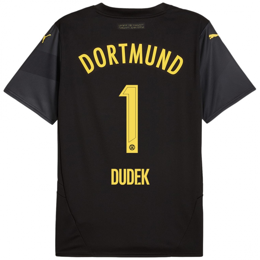 Enfant Maillot Daniel Dudek #1 Noir Jaune Tenues Extérieur 2024/25 T-Shirt Belgique