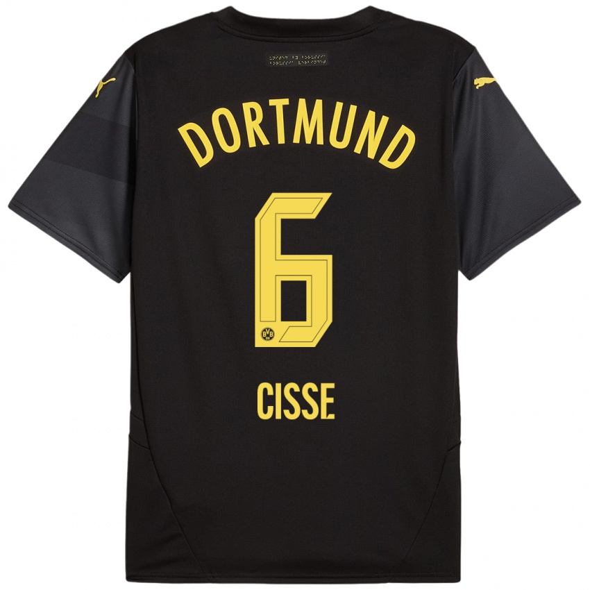 Kinderen Faroukou Cisse #6 Zwart Geel Uitshirt Uittenue 2024/25 T-Shirt België