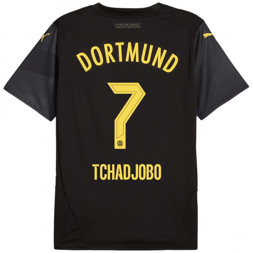 Enfant Maillot Dia Tchadjobo #7 Noir Jaune Tenues Extérieur 2024/25 T-Shirt Belgique