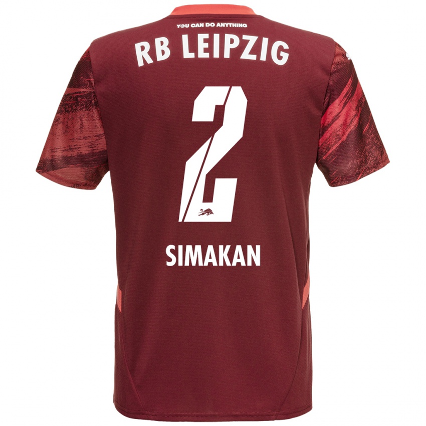 Enfant Maillot Mohamed Simakan #2 Bordeaux Tenues Extérieur 2024/25 T-Shirt Belgique