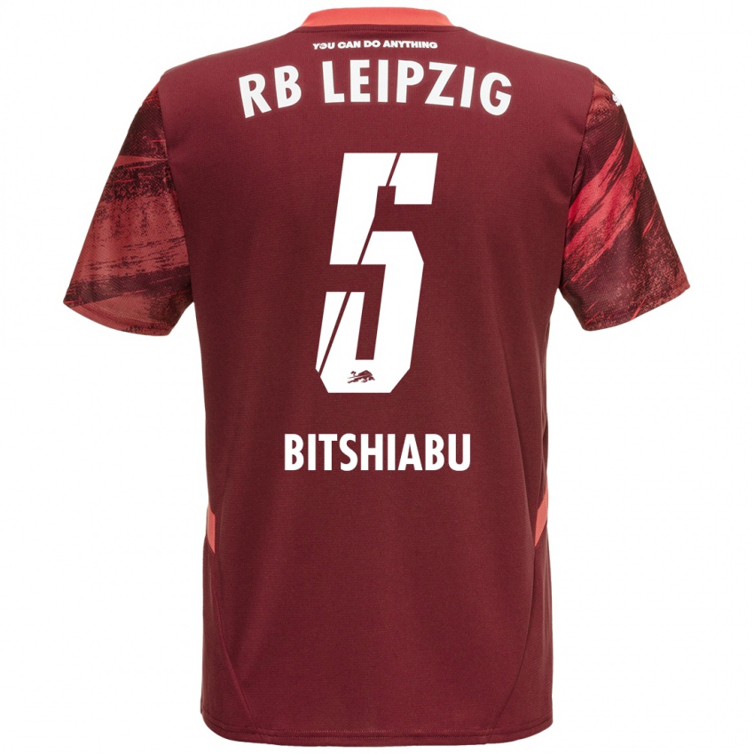 Enfant Maillot El Chadaille Bitshiabu #5 Bordeaux Tenues Extérieur 2024/25 T-Shirt Belgique