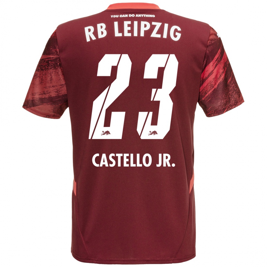 Enfant Maillot Castello Lukeba #23 Bordeaux Tenues Extérieur 2024/25 T-Shirt Belgique