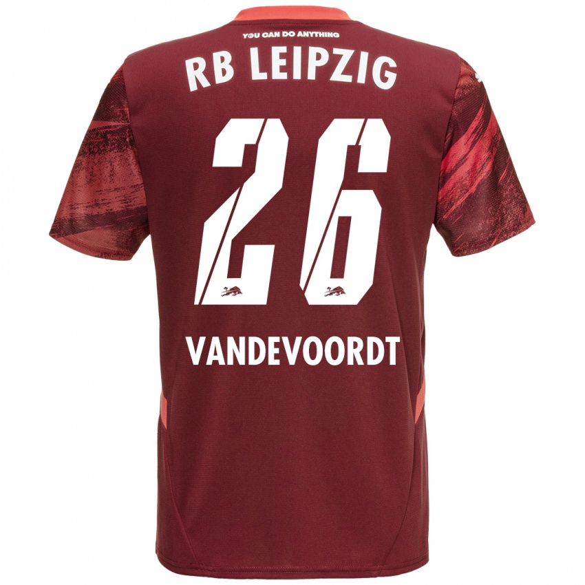 Enfant Maillot Maarten Vandevoordt #26 Bordeaux Tenues Extérieur 2024/25 T-Shirt Belgique