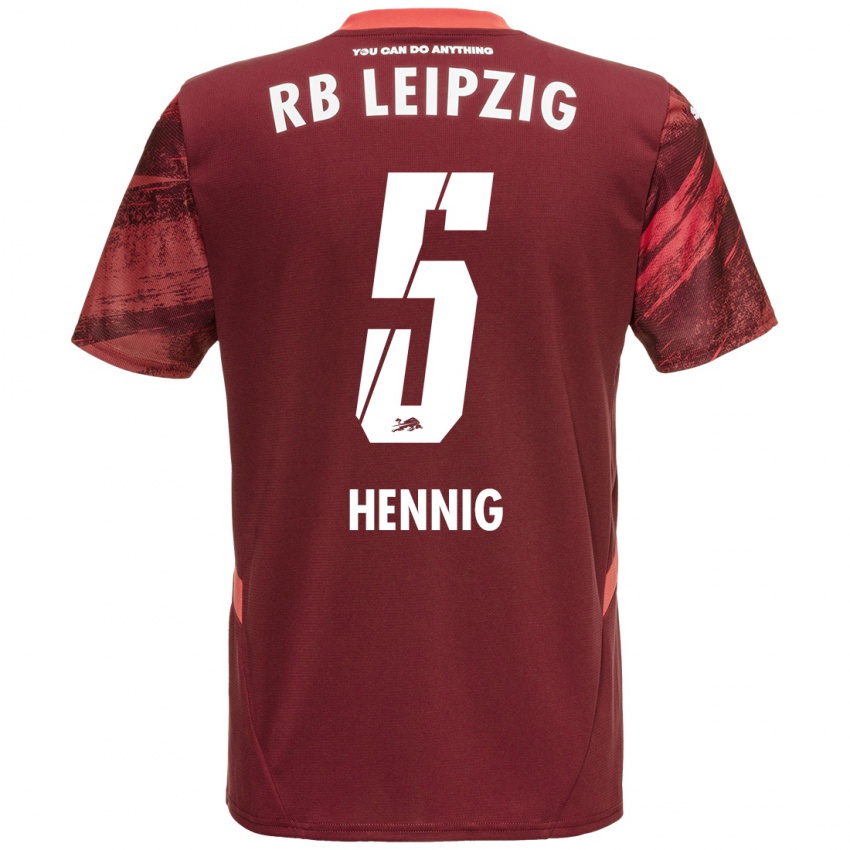 Kinderen Lenny Hennig #5 Bordeauxrood Uitshirt Uittenue 2024/25 T-Shirt België