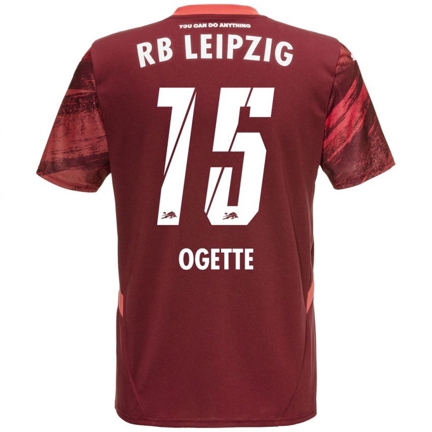 Enfant Maillot Israel Ogette #15 Bordeaux Tenues Extérieur 2024/25 T-Shirt Belgique