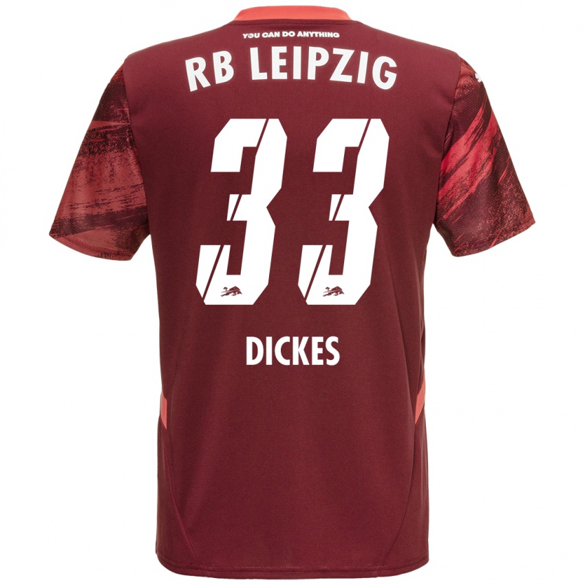 Enfant Maillot Fernando Dickes #33 Bordeaux Tenues Extérieur 2024/25 T-Shirt Belgique