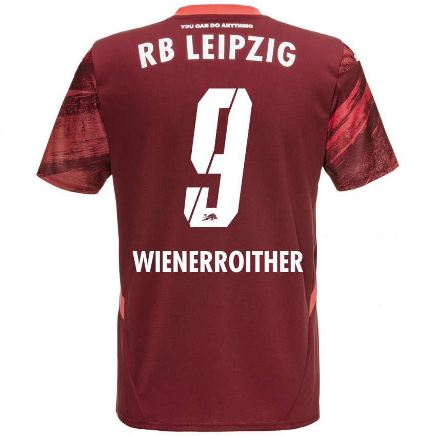 Enfant Maillot Katja Wienerroither #9 Bordeaux Tenues Extérieur 2024/25 T-Shirt Belgique