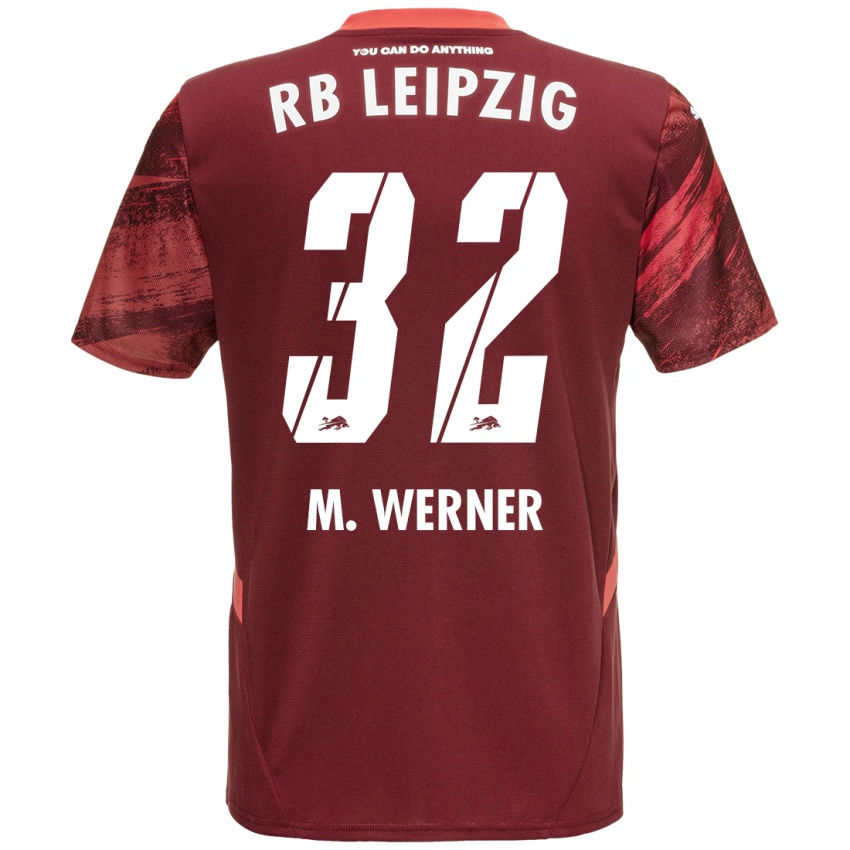 Kinder Mia Werner #32 Burgunderrot Auswärtstrikot Trikot 2024/25 T-Shirt Belgien