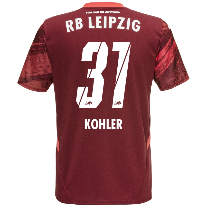 Enfant Maillot Tim Köhler #31 Bordeaux Tenues Extérieur 2024/25 T-Shirt Belgique