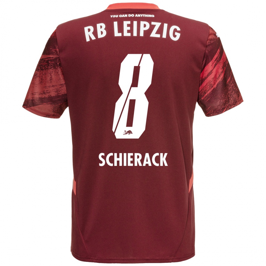 Enfant Maillot Simon Schierack #8 Bordeaux Tenues Extérieur 2024/25 T-Shirt Belgique