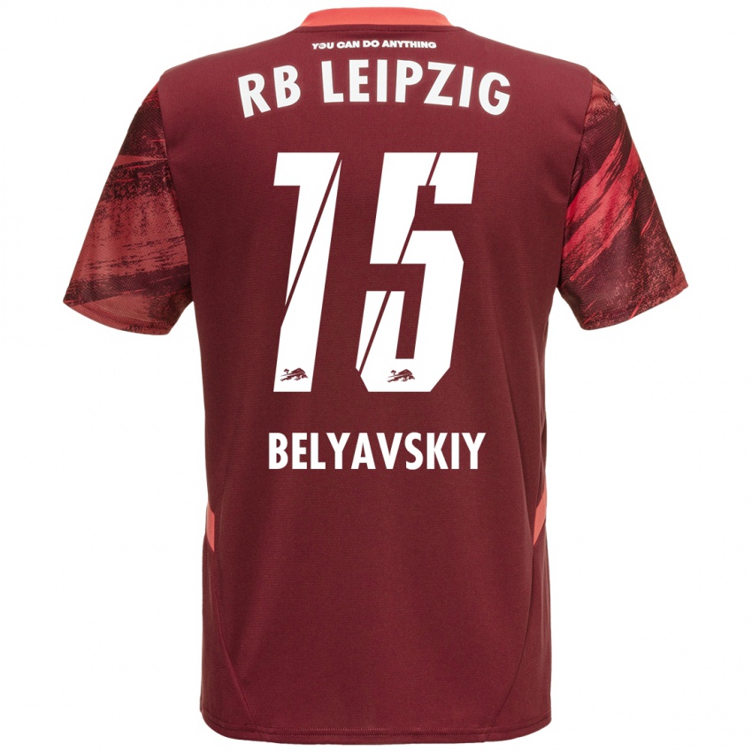 Enfant Maillot David Belyavskiy #15 Bordeaux Tenues Extérieur 2024/25 T-Shirt Belgique