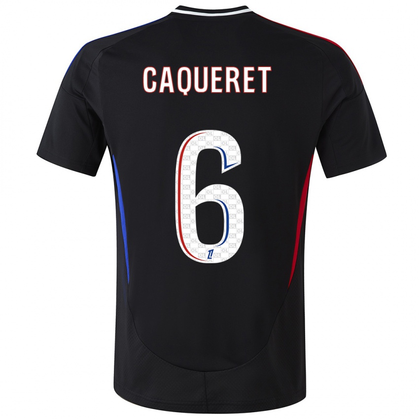 Kinderen Maxence Caqueret #6 Zwart Uitshirt Uittenue 2024/25 T-Shirt België