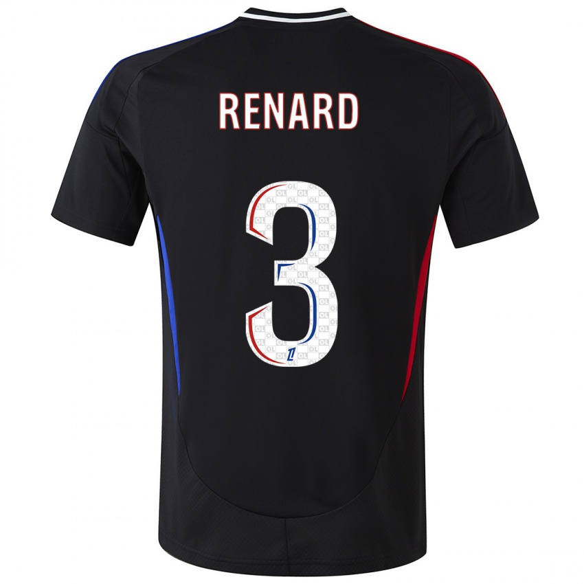 Enfant Maillot Wendie Renard #3 Noir Tenues Extérieur 2024/25 T-Shirt Belgique