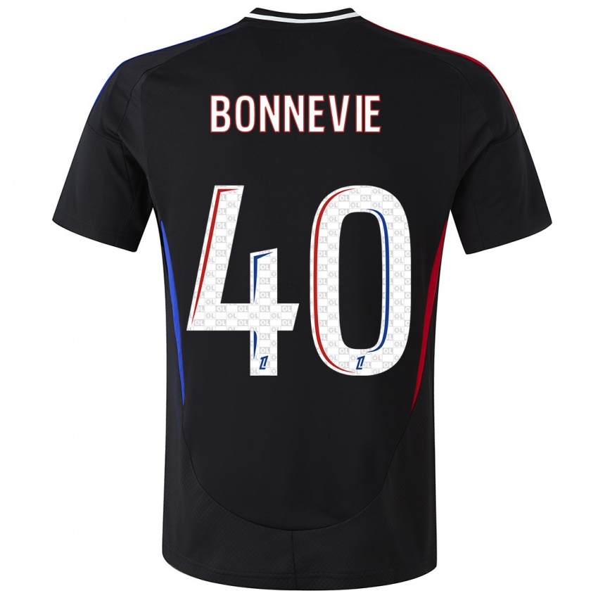 Enfant Maillot Kayne Bonnevie #40 Noir Tenues Extérieur 2024/25 T-Shirt Belgique